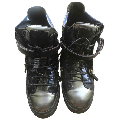 Pre-owned Giuseppe Zanotti Donna Leather Trainers In Metallic