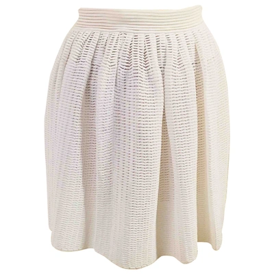 Pre-owned Vionnet Mini Skirt In White
