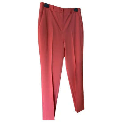 Pre-owned Michael Kors Wool Straight Trousers In Pink