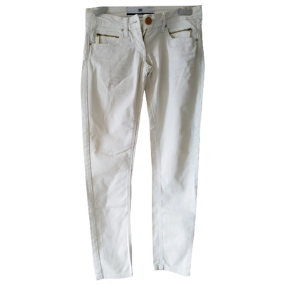 Pre-owned Elisabetta Franchi Slim Jeans In White