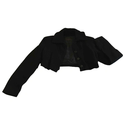 Pre-owned Narciso Rodriguez Wool Short Waistcoat In Black