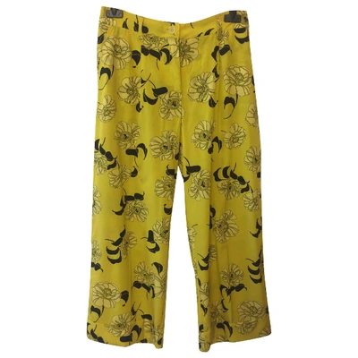 Pre-owned P.a.r.o.s.h Silk Large Pants In Yellow