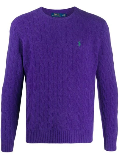 Polo Ralph Lauren Cable-knit Wool And Cashmere-blend Jumper In Pink