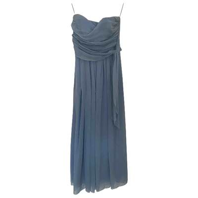 Pre-owned Philosophy Di Alberta Ferretti Silk Maxi Dress In Blue