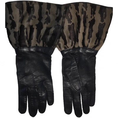 Pre-owned Prada Black Leather Gloves