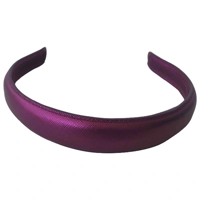 Pre-owned Prada Leather Hair Accessory In Metallic