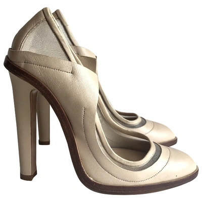 Pre-owned Christopher Kane Leather Heels In Beige