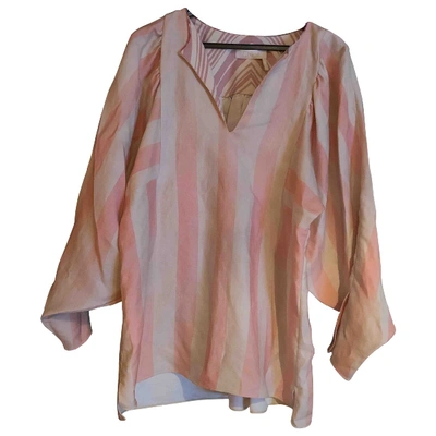 Pre-owned Chloé Linen Blouse In Pink