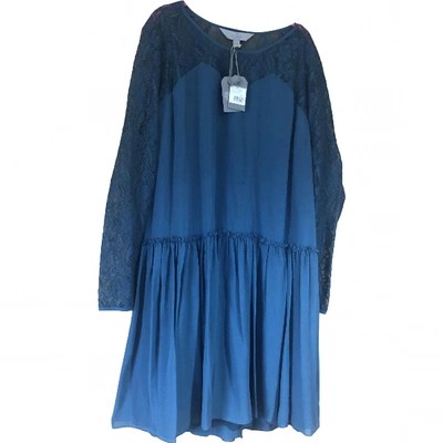 Pre-owned Mulberry Silk Mid-length Dress In Navy
