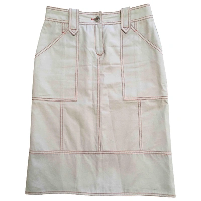 Pre-owned Carolina Herrera Mid-length Skirt In Beige