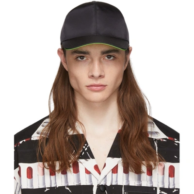 Prada Men's Logo-plaque Baseball Cap In Black