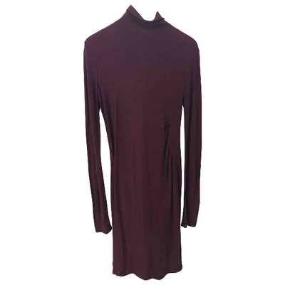 Pre-owned Donna Karan Mid-length Dress In Burgundy
