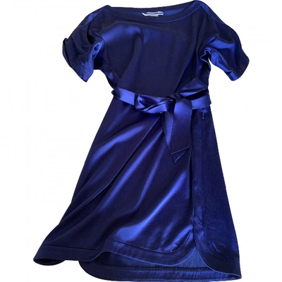 Pre-owned Diane Von Furstenberg Silk Dress In Blue