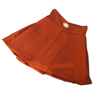 Pre-owned Elisabetta Franchi Mini Skirt In Orange