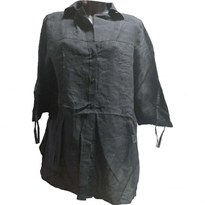 Pre-owned Armani Collezioni Linen Tunic In Black