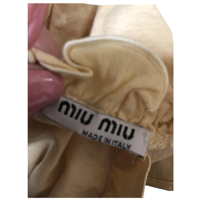 Pre-owned Miu Miu Yellow Cotton Top
