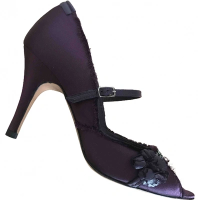 Pre-owned Pedro Garcia Leather Heels In Purple