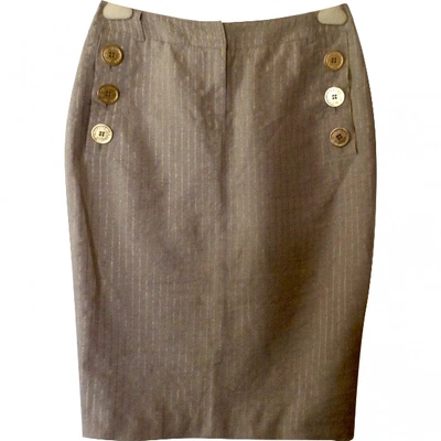 Pre-owned Jc De Castelbajac Linen Mid-length Skirt In Beige