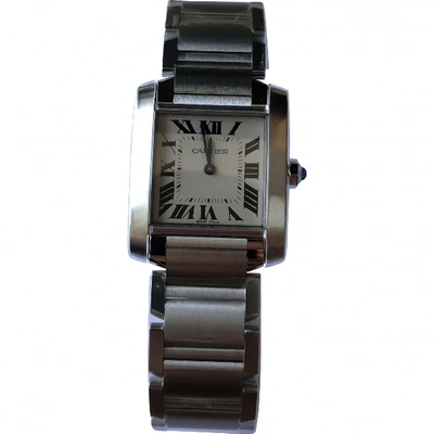 Pre-owned Cartier Tank Franã§aise Watch In Silver