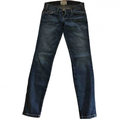Pre-owned Current Elliott Slim Jeans In Blue