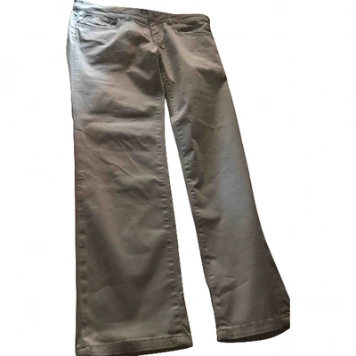 Pre-owned Notify Straight Trousers In White