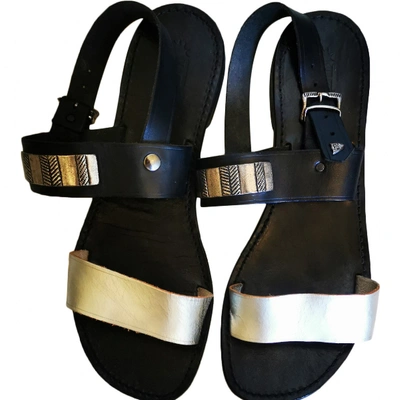 Pre-owned Htc Black Leather Sandals