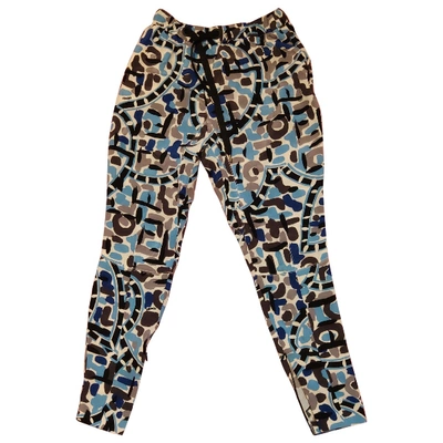 Pre-owned Fendi Silk Carot Pants In Multicolour