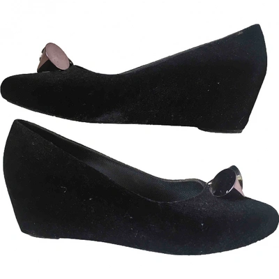 Pre-owned Melissa Ballet Flats In Black