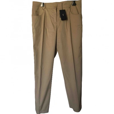 Pre-owned Hugo Boss Straight Trousers In Beige