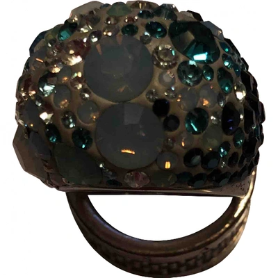 Pre-owned Swarovski Crystal Ring In Multicolour