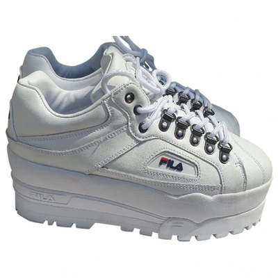 Pre-owned Fila Leather Trainers In White