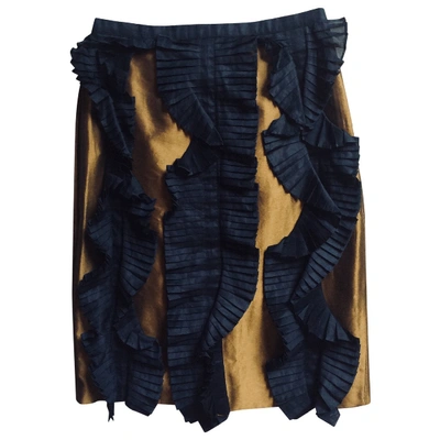 Pre-owned Fendi Mid-length Skirt In Gold