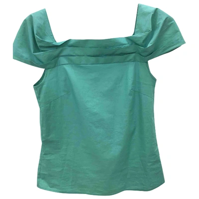 Pre-owned Emporio Armani Turquoise Cotton Top