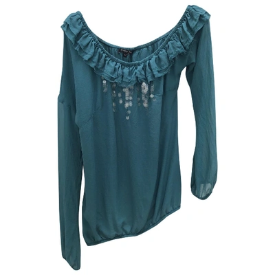 Pre-owned Patrizia Pepe Silk Blouse In Turquoise