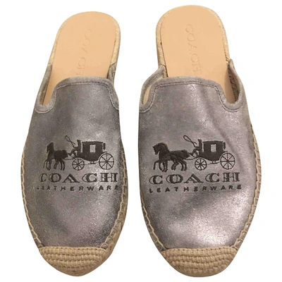 Pre-owned Coach Metallic Leather Espadrilles