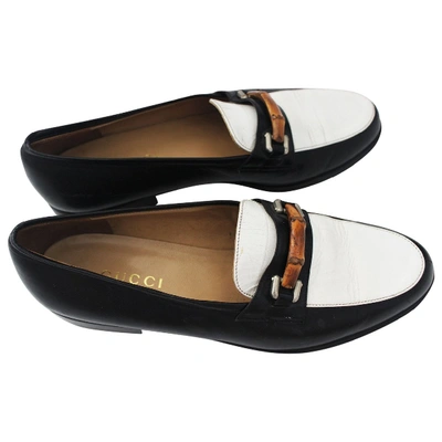 Pre-owned Gucci Black Leather Flats