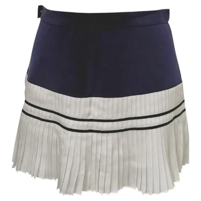 Pre-owned Chanel Silk Mini Skirt In Blue