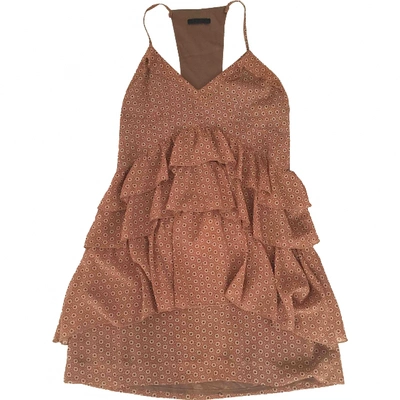 Pre-owned Pinko Mini Dress In Brown