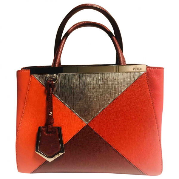 Pre-owned Fendi 2jours Red Leather Handbag | ModeSens