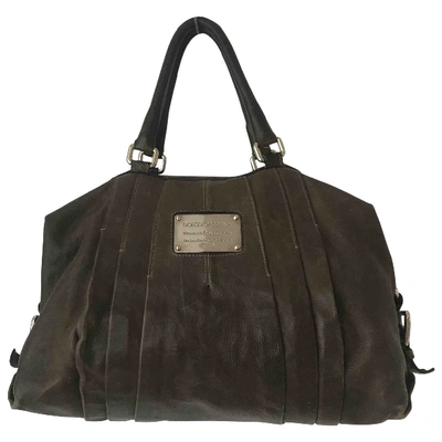 Pre-owned Dolce & Gabbana Leather Handbag In Khaki