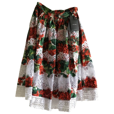 Pre-owned Dolce & Gabbana Red Cotton Skirt