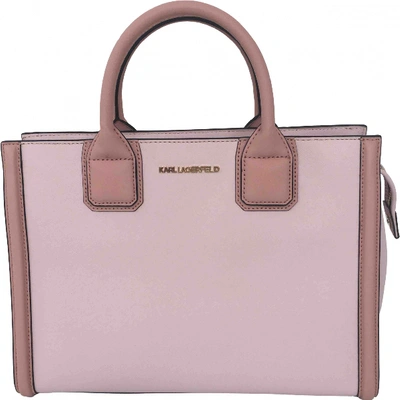 Pre-owned Karl Lagerfeld Leather Handbag In Pink