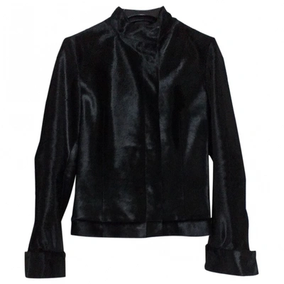 Pre-owned Patrizia Pepe Leather Biker Jacket In Black