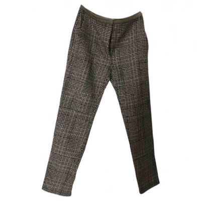 Pre-owned Chloé Wool Slim Pants In Multicolour