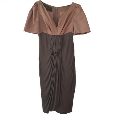 Pre-owned Giambattista Valli Silk Mid-length Dress In Beige