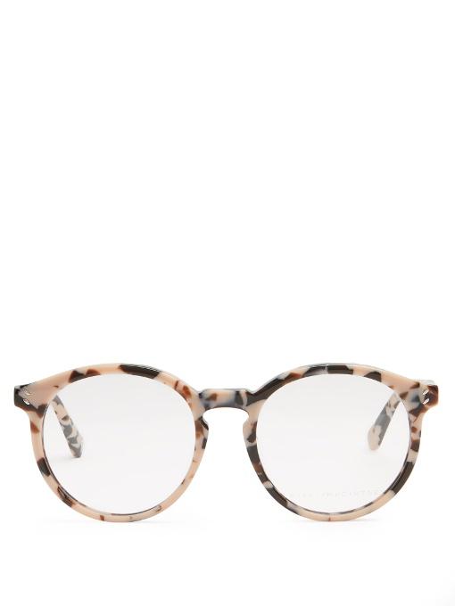 Stella Mccartney 51mm Tortoise Shell Round Optical Glasses In Pastel Pink And Brown Tortoiseshell Modesens
