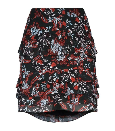 Maje Jerkita Floral-print Crepe Mini Skirt In Imprime