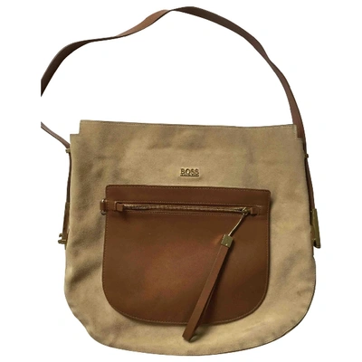 Pre-owned Hugo Boss Leather Handbag In Brown