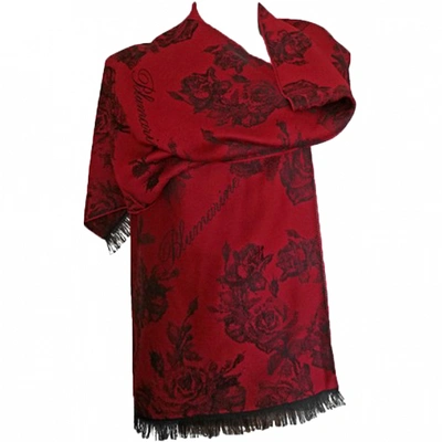 Pre-owned Blumarine Wool Stole In Red