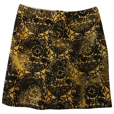 Pre-owned Prada Wool Mini Skirt In Yellow
